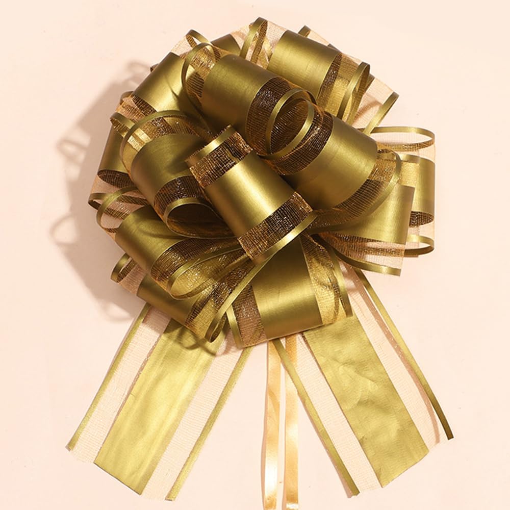 6 PCS Large Pull Bows,Bow for Gift Wrapping,6 inches,Christmas Party Birthday Gift Wedding Ribbon Bows for Wrapping Boxes or Flower Decorations, Valentine's Day Gift Decorations
