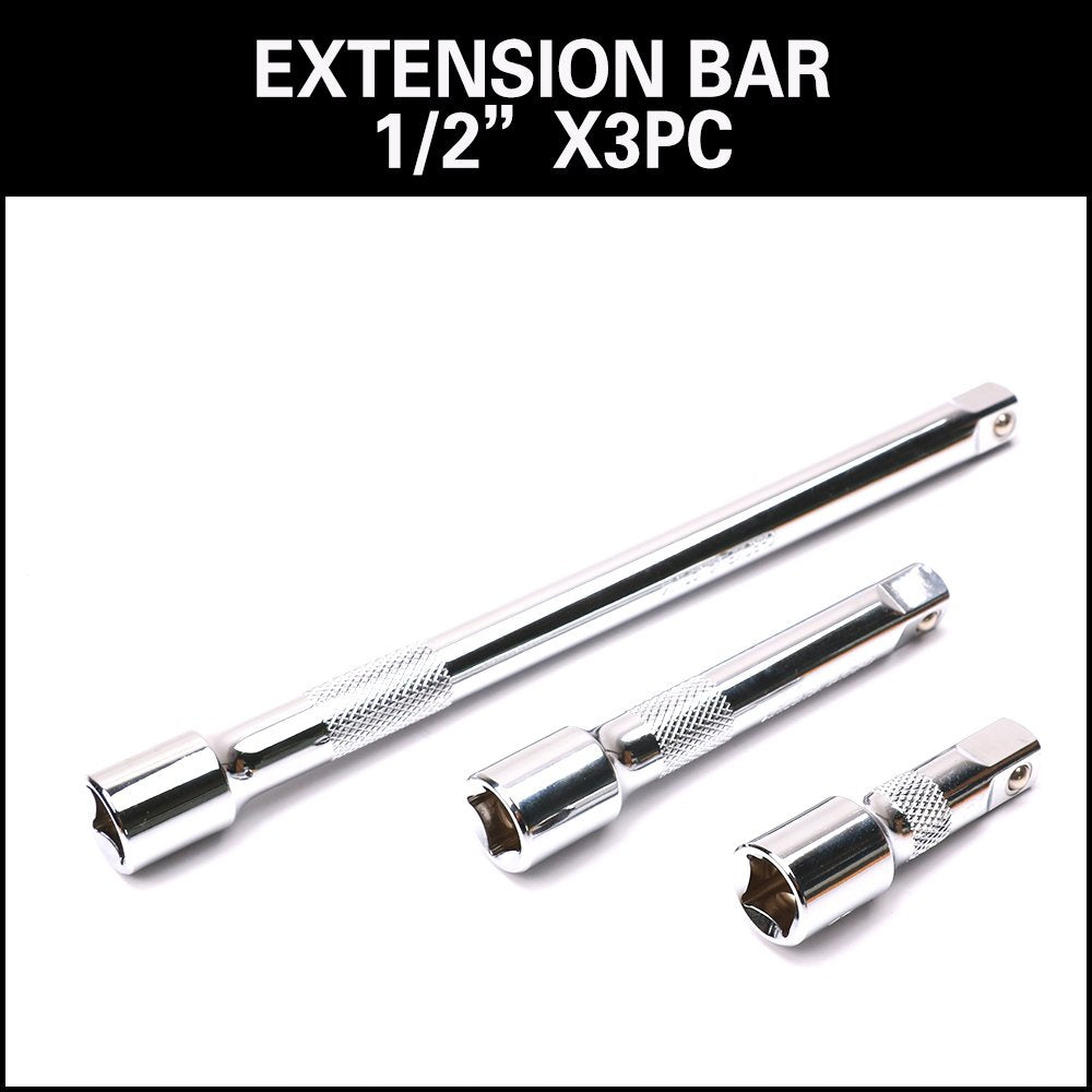 HORUSDY 6-Piece Impact Sockets Adapter Sets, 3-Inch and 6-Inch Hex Shank 1/4" 3/8" 1/2"