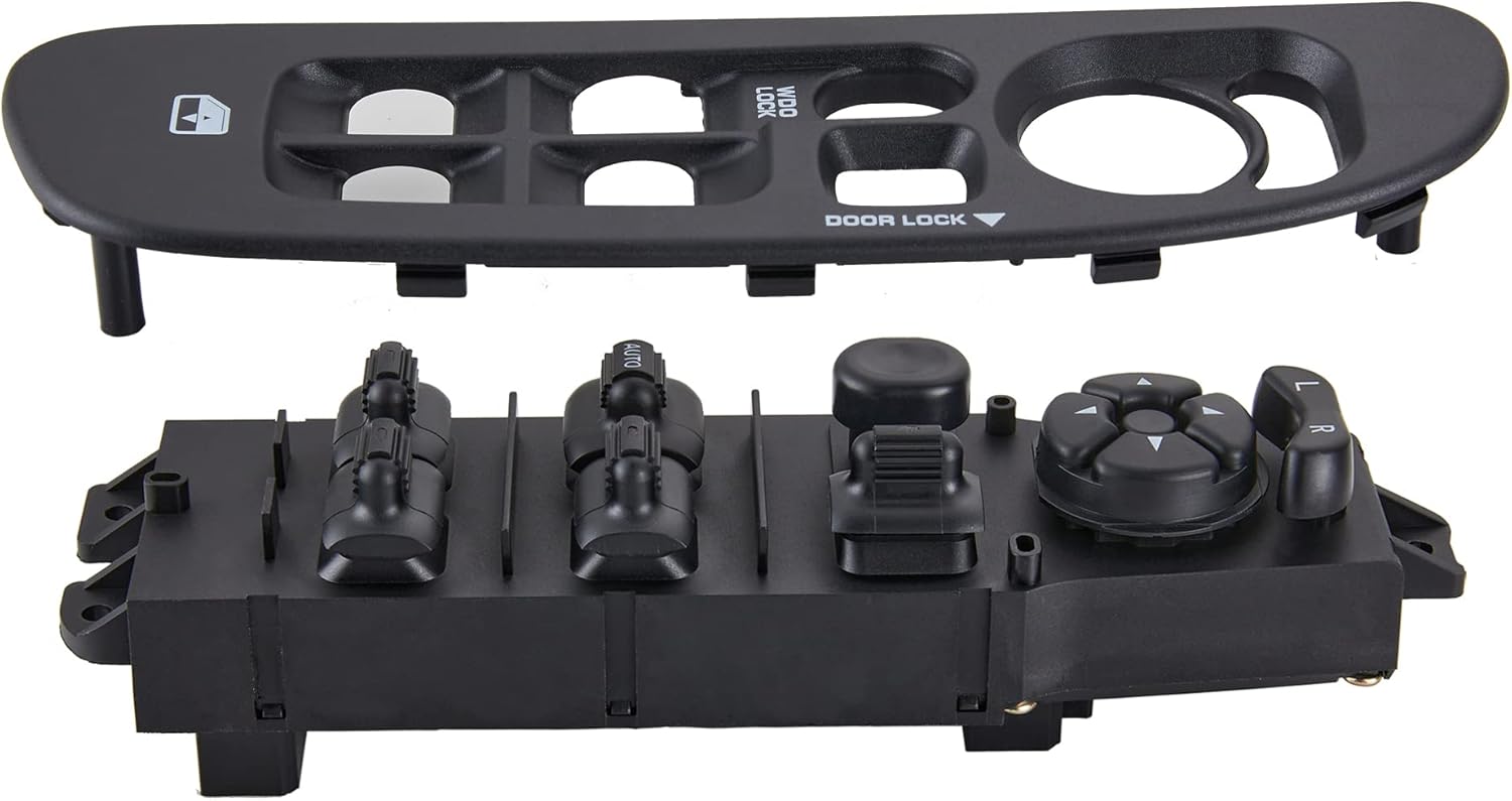 Power Window Switch Fits for 2002-2010 Dodge Ram 1500 2500 3500, 2001-2004 Dodge Dakota, Driver Side Control Door vidrios Master Switch OEM 56049805AB.Black Panel