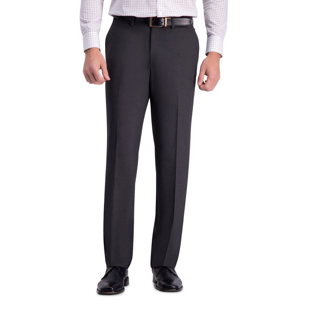 J.M. Haggar Mens 4-Way Stretch Straight Fit Flat Front Dress Pant