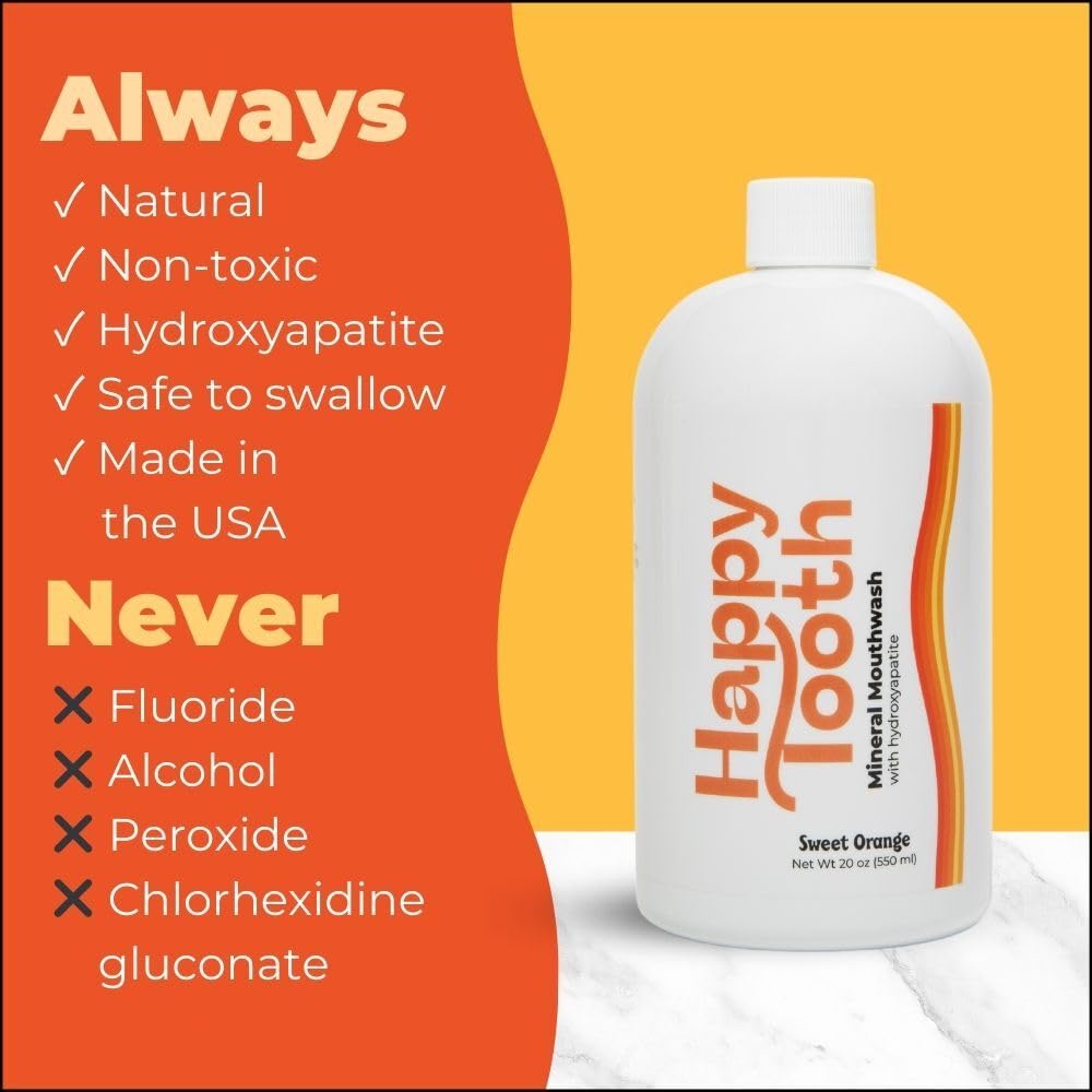 Hydroxyapatite Mouthwash, Remineralizing, Alcohol Free, Mint, 20 Fl Oz | Remineralizing Mouthwash For Adults And Kids, Whitening, No Alcohol Formula, Fluoride Free, Enamel Safe, Dentist Formulated