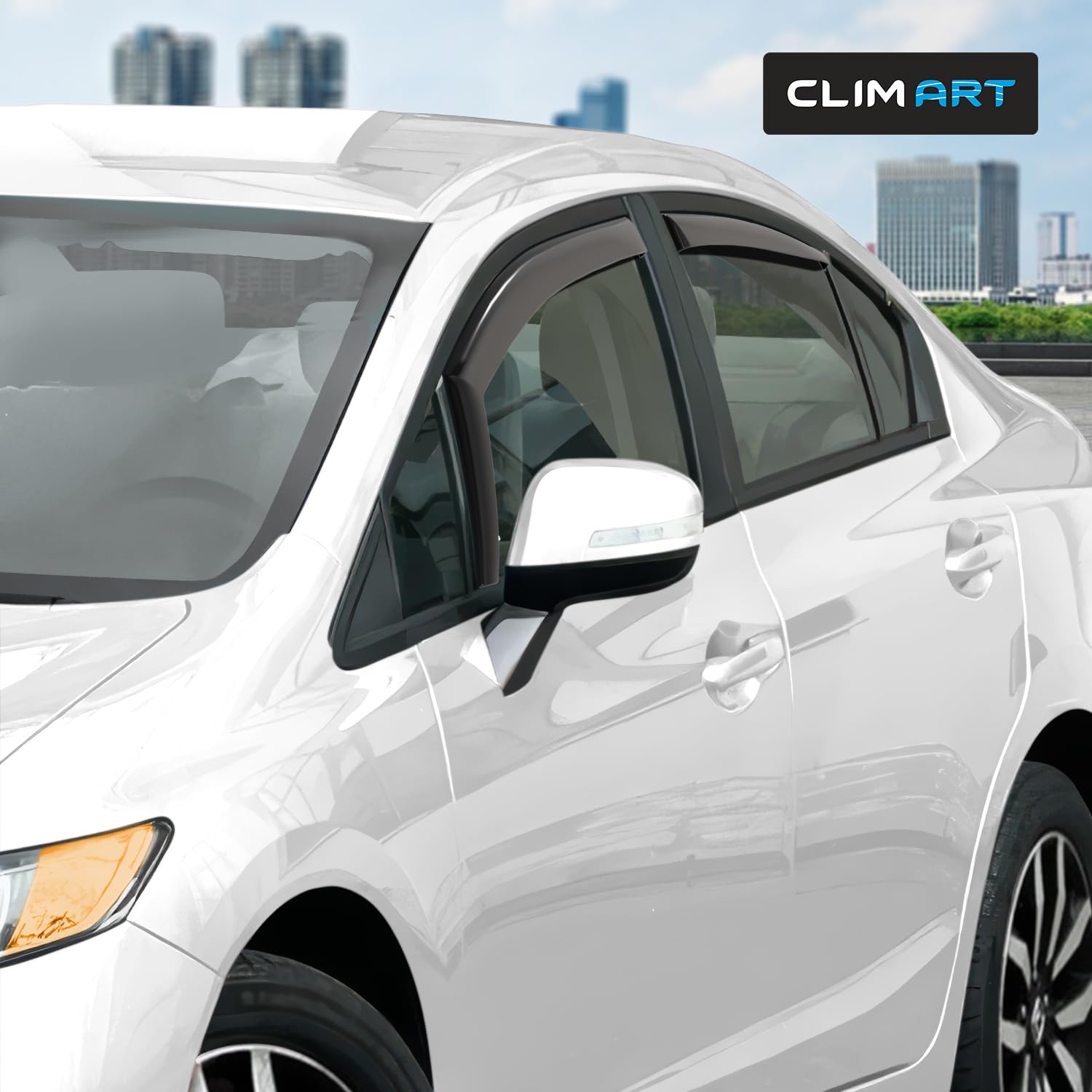 CLIM ART in-Channel Incredibly Durable Rain Guards for Honda Accord 2013-2017 Sedan, Original Window Deflectors, Vent Window Visors, Vent Deflector, 4 pcs. - 613274