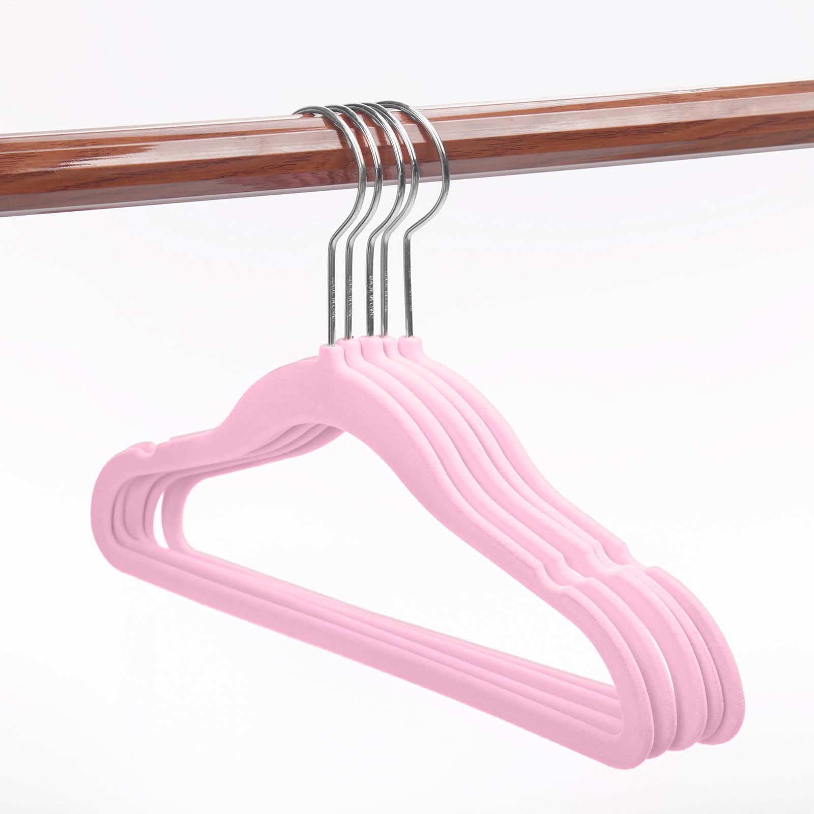 MIZGI Baby Velvet Hangers,Non-Slip Kids & Toddler Hangers,11.8 Inch Hangers for Baby Clothes,Pack of 50(Black/Black)