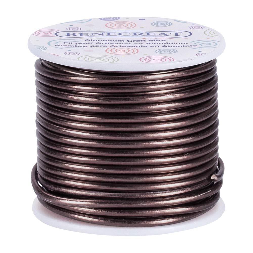 BENECREAT 9 Gauge Jewelry Craft Aluminum Wire 55 Feet Bendable Metal Sculpting Wire for Halloween Craft Floral Model Skeleton Making (Black, 3mm)