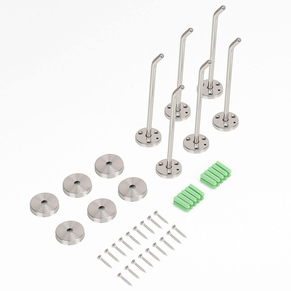 NearMoon Coat Hooks, Wall Mount Hooks for Hanging Hat Hurse Robe, 304 Stainless Steel Heavy Duty Towel Hangers for Bathroom Livingroom Kitchen-Ceiling Hook, 6 Pack (2 Inch, Brushed Nickel)