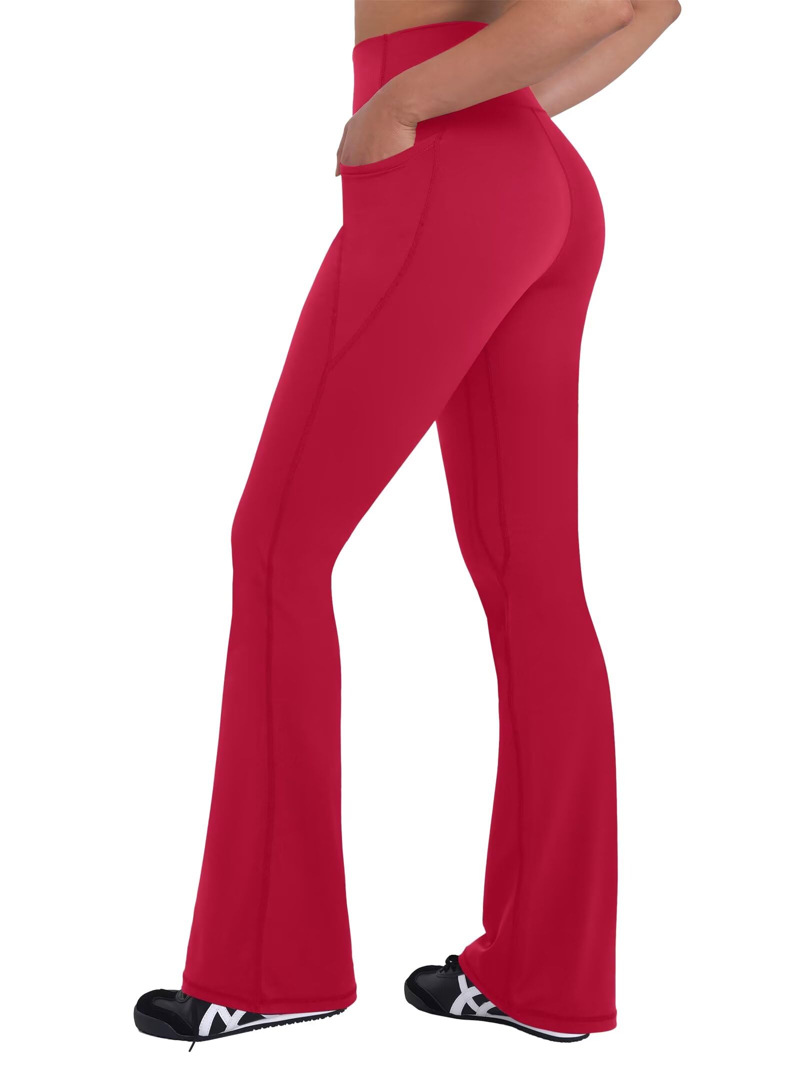 Sunzel Women Mini Flare Leggings with Pockets Breathable Bootcut Yoga Pants | Mini Flare, Buttery Soft, High Stretchy, High Waisted Tummy Control, Gym Clothes, Workout Casual Dance