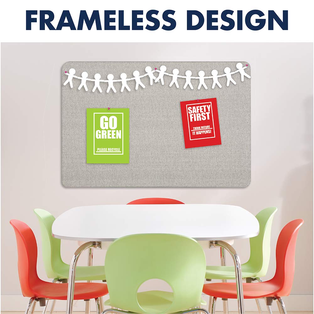 Quartet Bulletin Board 48"W x 36"H Fabric Cork Board Alternative for Office School or Home Décor, Black (7684BK)