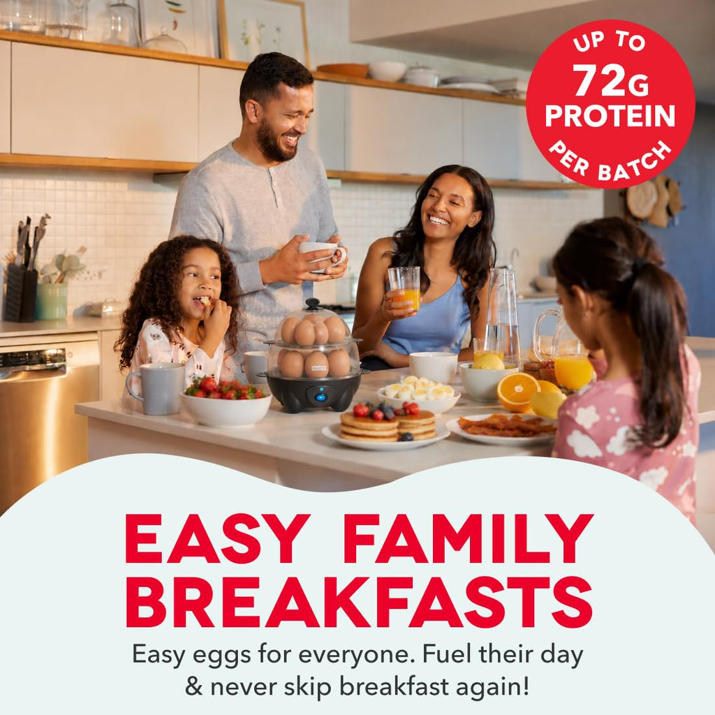 Dash Deluxe Egg Cooker - Boiler, Poacher & Steamer - Includes Measuring & Recipe Guide - Dishwasher Safe - BPA Free - Holds 12 Eggs, Aqua
