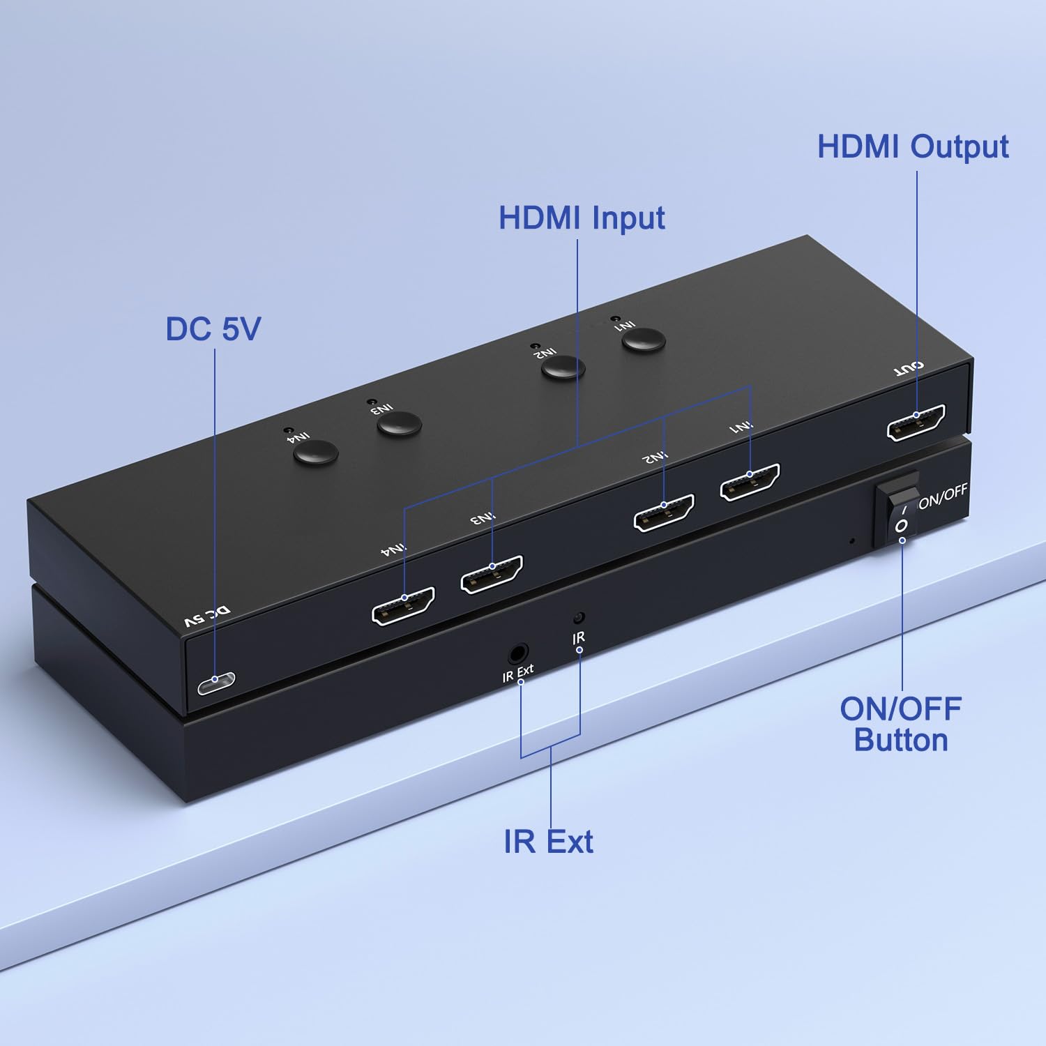 HDMI 2.1 Bi-Directional Switch Ultra HD 8K HDMI Switcher 2 in 1 Out/ 1 in 2 Out HDMI Switch Supports 8K@60Hz/ 4K@120Hz 48Gbps Compatible with Switch/Switch OLED PS5/4 Xbox Roku Apple TV Fire TV Stick