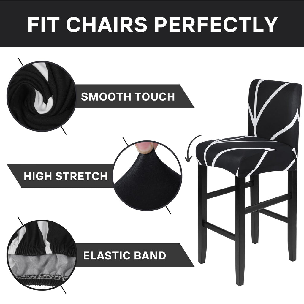 SearchI Bar Stool Covers Set of 2, Stretch Washable Barstool Seat Covers, Counter Height Chair Covers for Kitchen Dining Room Cafe (Ball Flower)