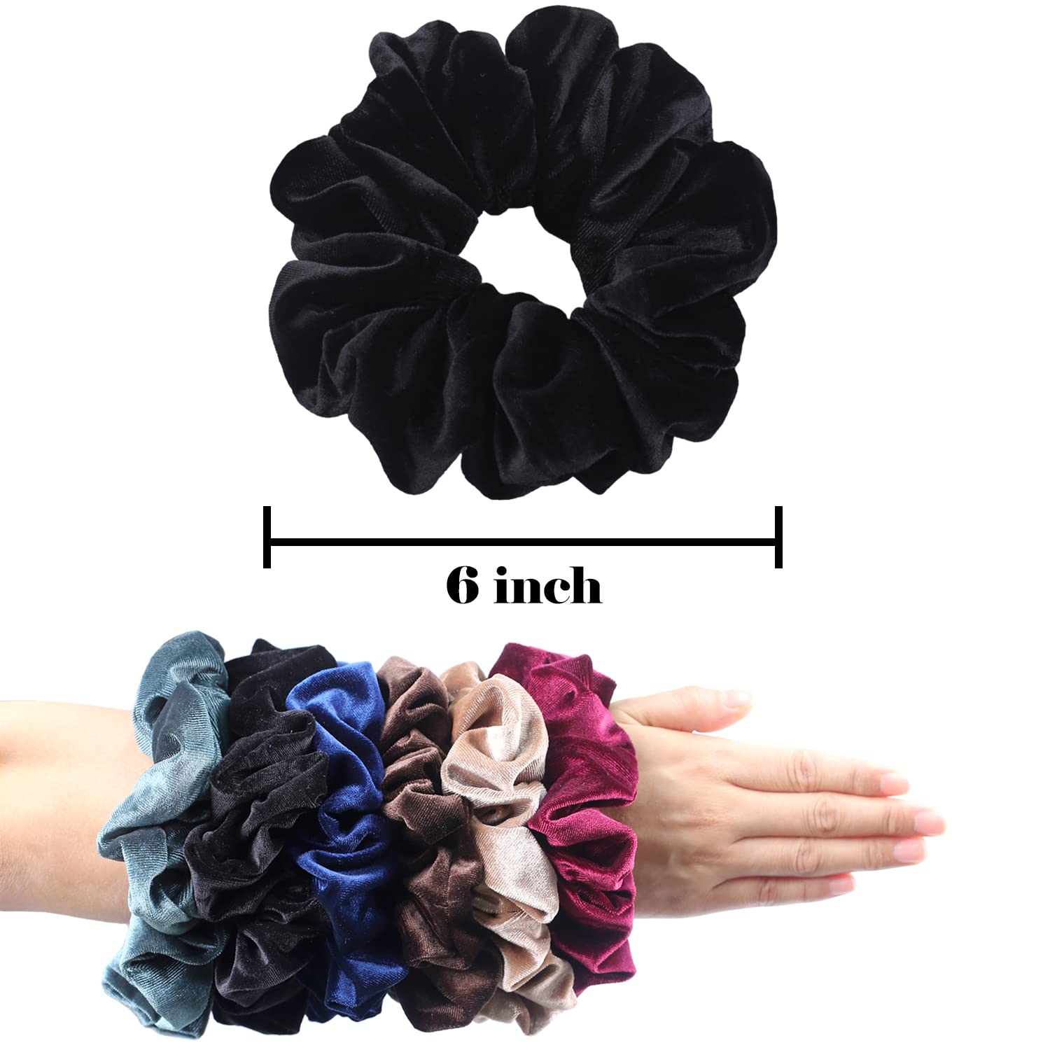 IVARYSS Extra Large Scrunchies for Women's Hair, Premium Satin Soft Jumbo Scrunchy, XL 6 inch Big Elastic Thick Band Hair Accessories, 4 Pack, Dots