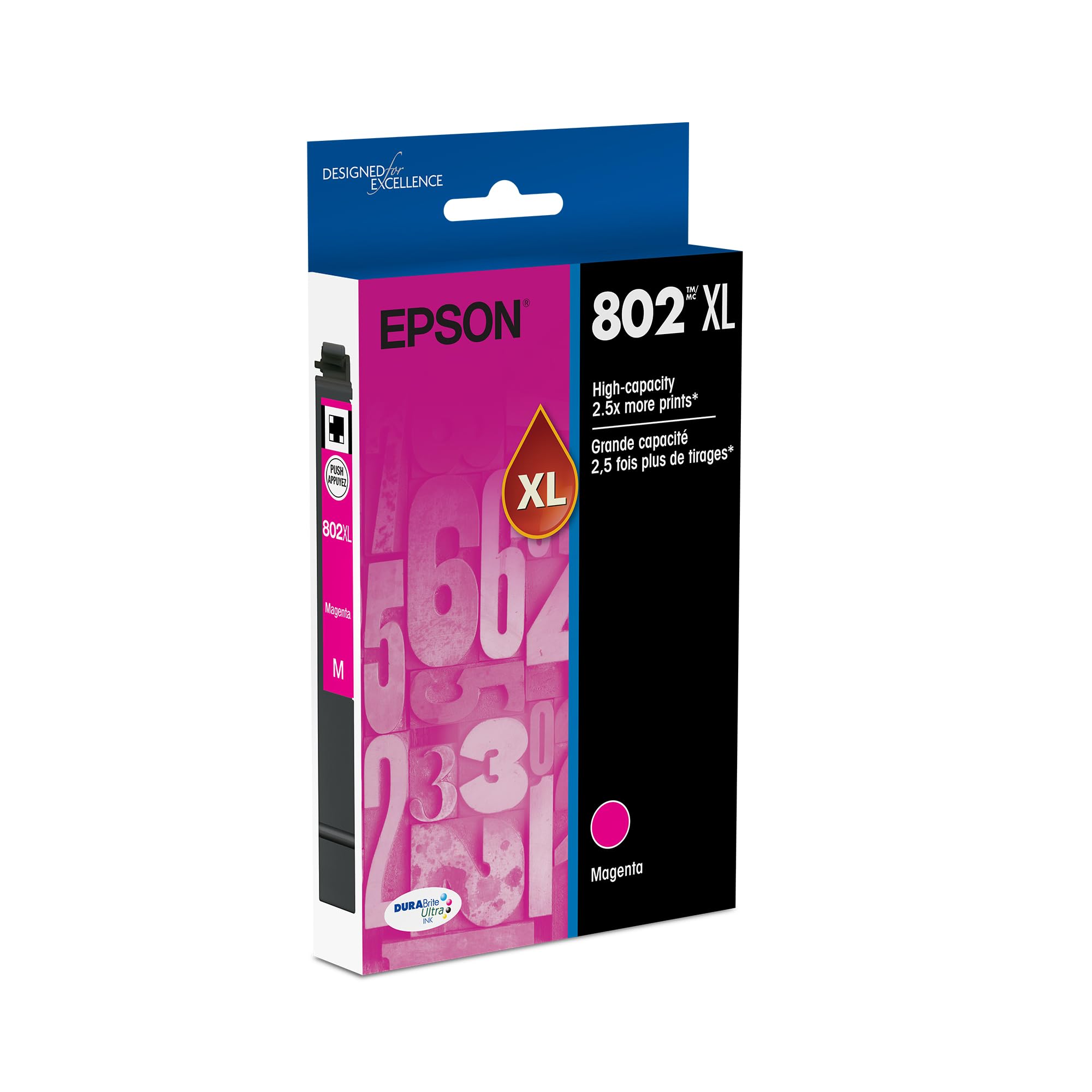 EPSON 802 DURABrite Ultra Ink High Capacity Black Cartridge (T802XL120-S) Works with WorkForce Pro WF-4720, 4730, 4734, 4740