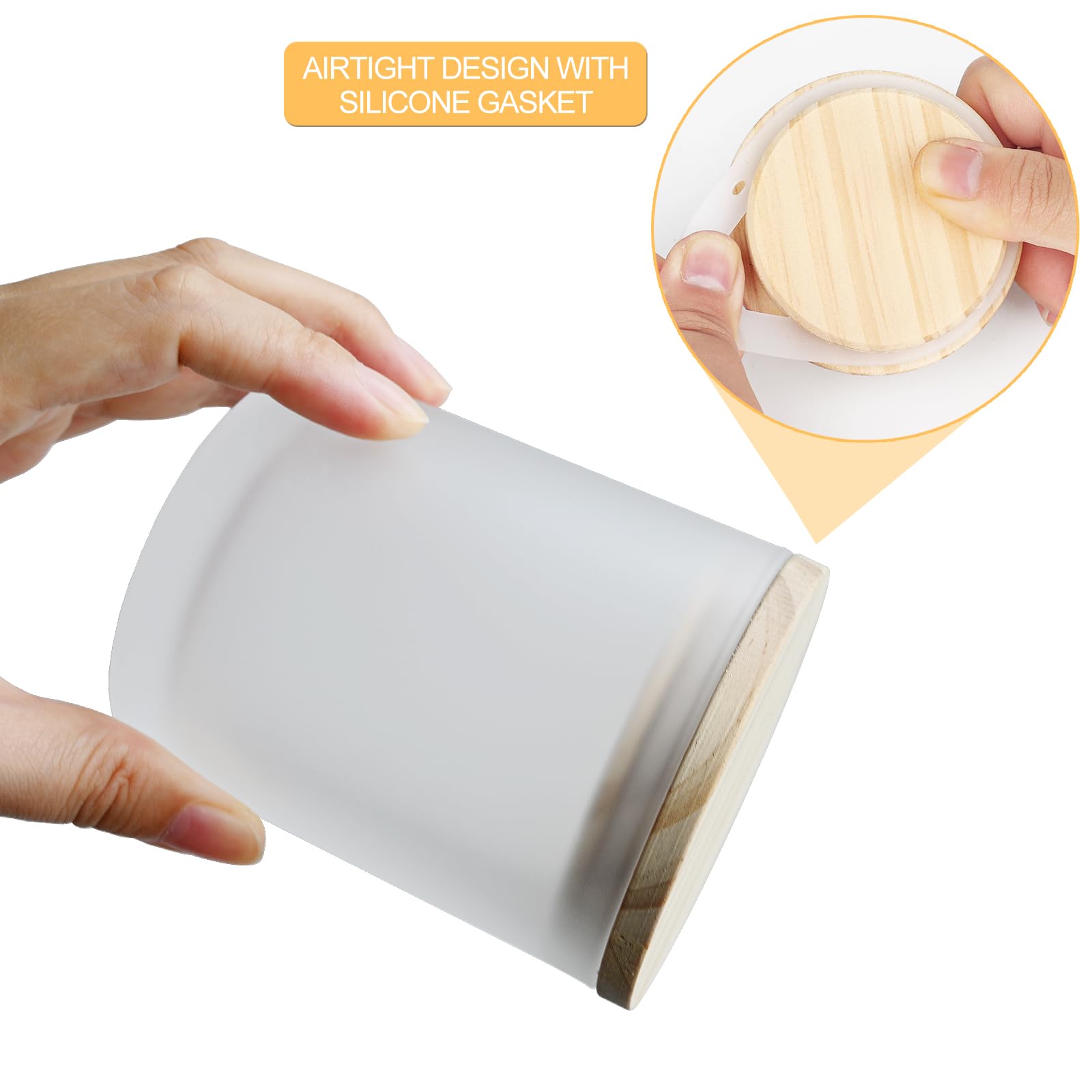 SHOWIN 10 OZ Thick Candle Jars for Making Candles 15 Pcs, Empty Jars with Wood Lids for Candle Making, Sample Container, Inner Black