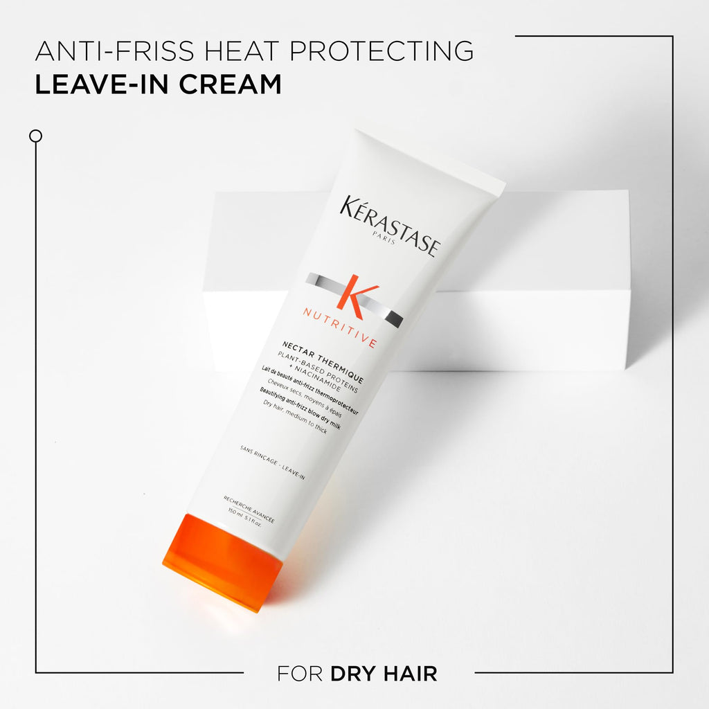 Kerastase Nectar Thermique Heat Protecting Cream - Anti-Frizz, Softness & Shine, Heat Protection, With Niacinamide, For Medium to Thick Dry Hair
