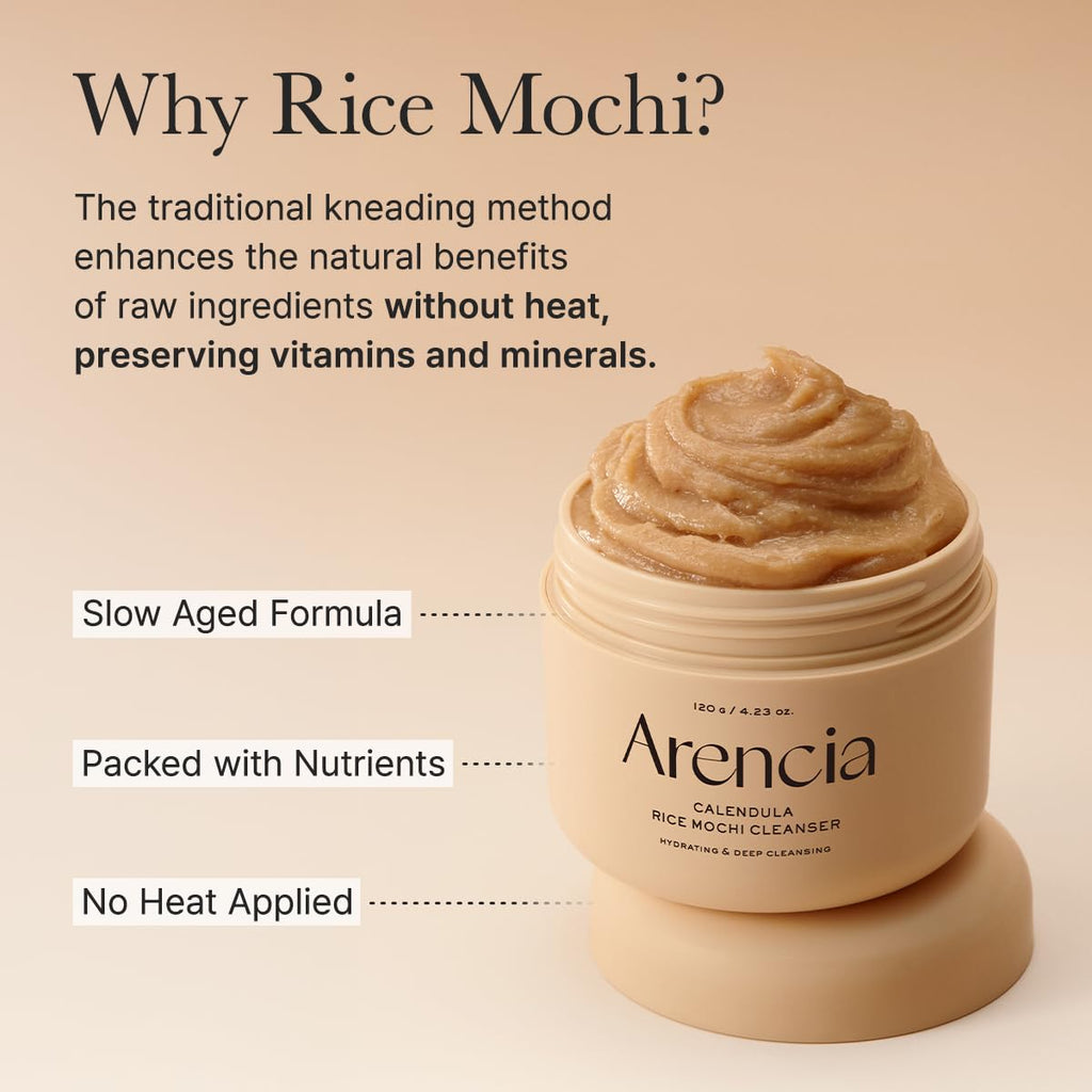 Arencia Calendula Rice Mochi Fresh Cleanser - Moisturizing & Deep-Cleansing (1.76oz)