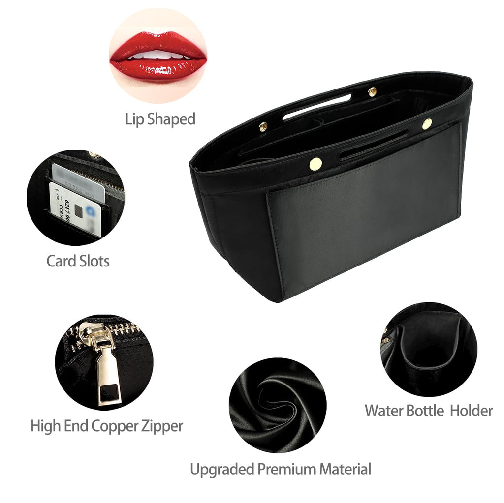 ZTUJO Purse Organizer Insert For Handbag & Tote Shaper,Tote Bag Organizer Insert For Speedy Neverful, 6 Sizes(Small, Silky Brown)