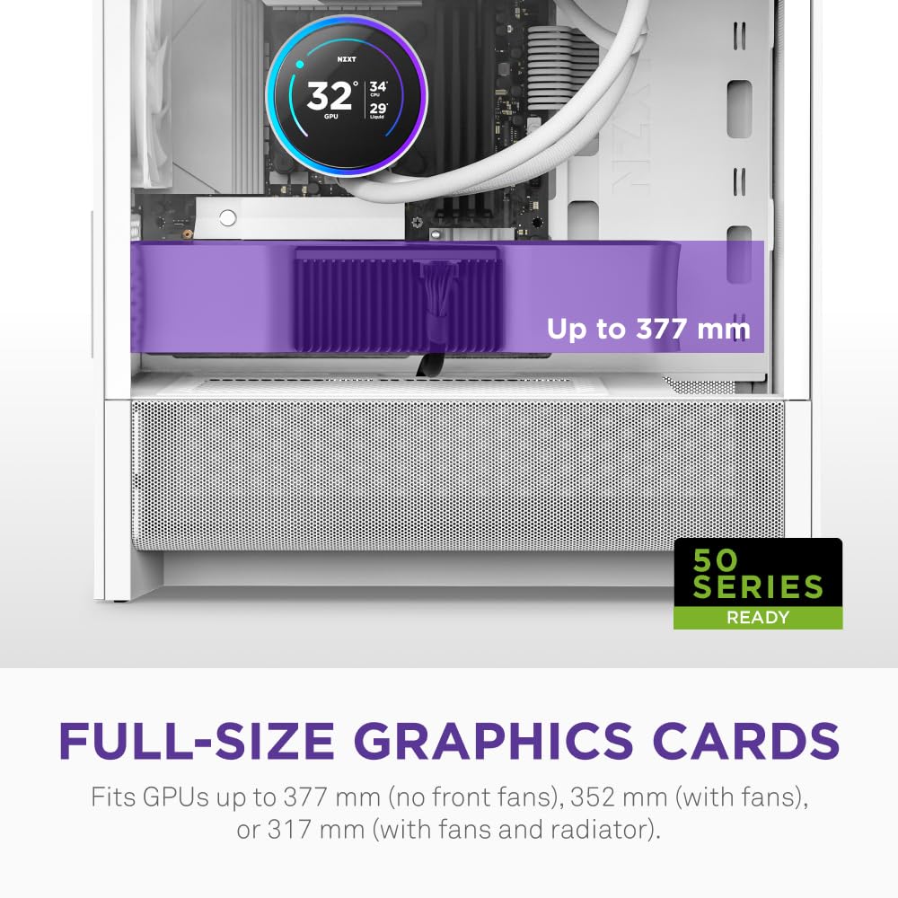 NZXT H3 Flow – Micro-ATX PC Case – Optimized Airflow – Includes 1 x 120mm Rear Fan – Supports Full-Sized GPUs – Fits 280mm Front, 240mm Top Radiator – Back-Connect Motherboard – Black
