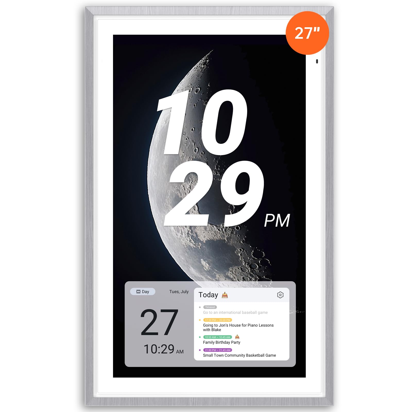 Apolosign 27-inch Digital Calendar & Smart Family Wall Planner, No Subscription, Calendar & Dashboard Dual-Mode System, Shared Touchscreen Display with Calendar Sync, Chore Charts & Family Scheduling Hub, Wall Mount Included (Black)