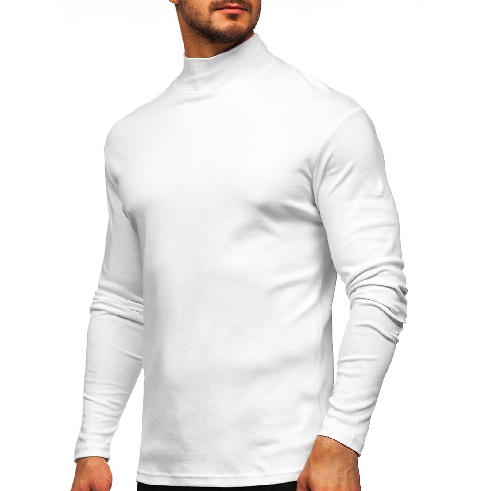 Rela Bota Mens Half Turtleneck Long Sleeve Pullover Basic Designed Undershirt Stretch Slim Fit Sweaters