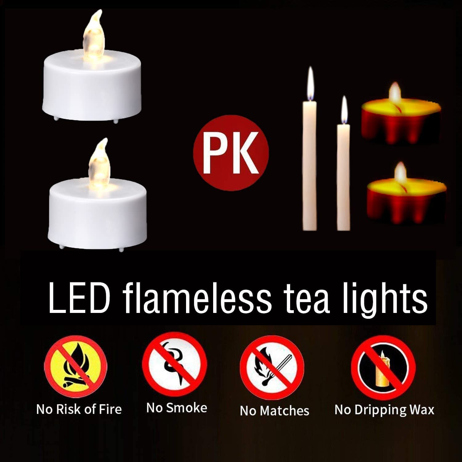 Tea Light Candles with Remote Control,Flickering Flameless LED Candle,Long Lasting 400+Hours,Battery Operated with Timer for Home Decoration Seasonal &Festival Celebration Warmyellow (5pcs)