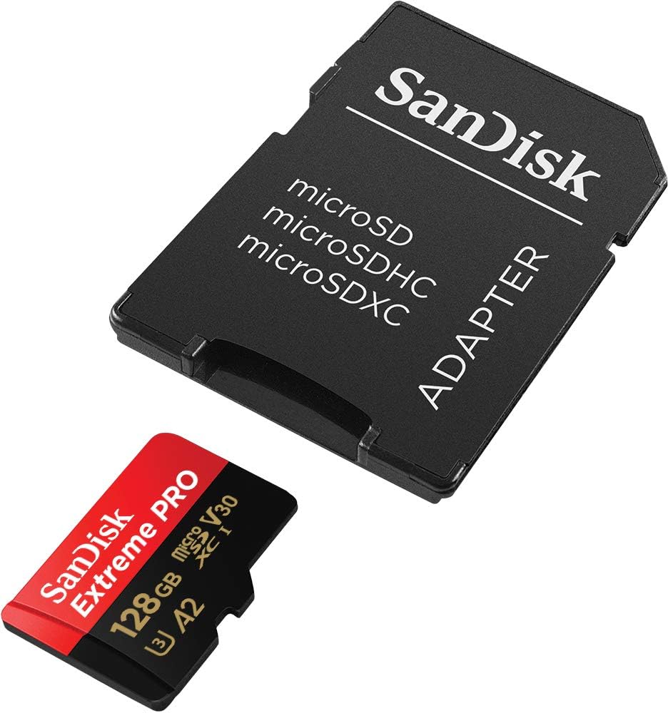 Sandisk SDSQXCD-128G-GN6MA Extreme Pro Microsdxc 128gb+sd Flsh Adapter 200mb/s 90mb/s A2 C10 V30 U