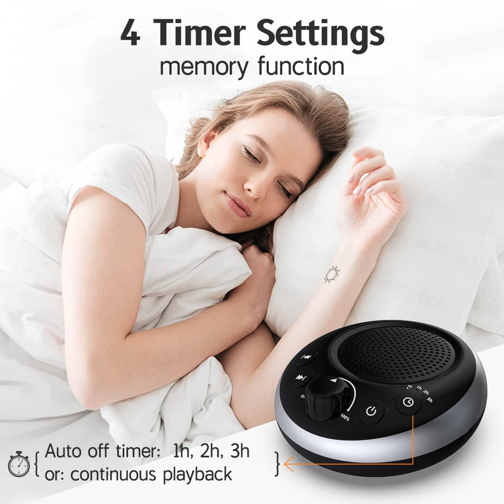 Brown Noise Sound Machine White Noise Machine Nonstop 30 Soothing Sounds Sound Therapy for Baby Kids Adults Sleep Machine 36-Level Vol Auto-Off Timer Memory Function for Home Travel Office
