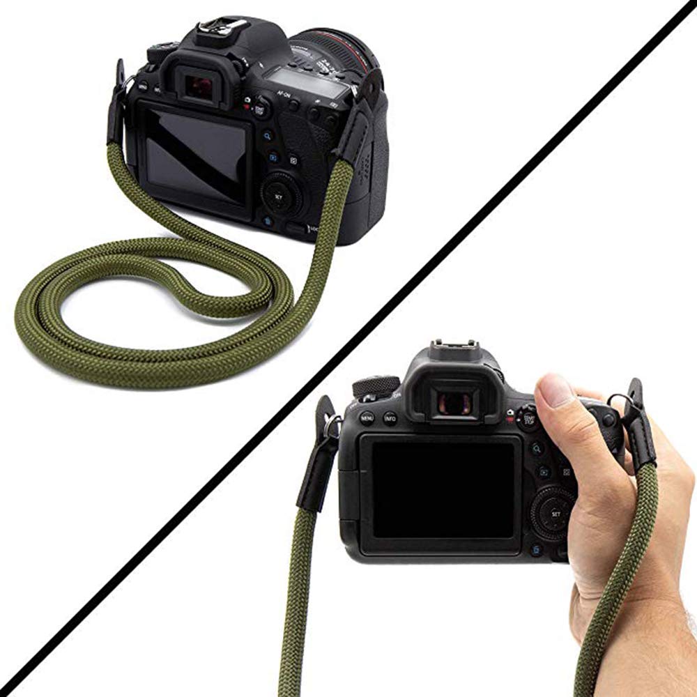 Camera Strap Vintage 100cm Nylon Climbing Rope Camera Neck Shoulder Strap for Micro Single and DSLR Camera.(Black)
