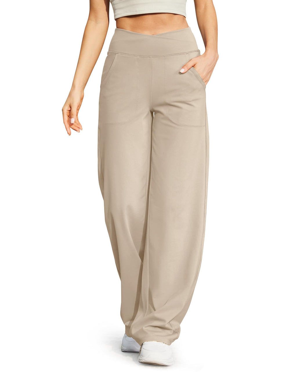 G4Free Wide Leg Pants for Women Loose Yoga Pants with Pockets Petite/Regular/Tall Stretch Casual Lounge Pants