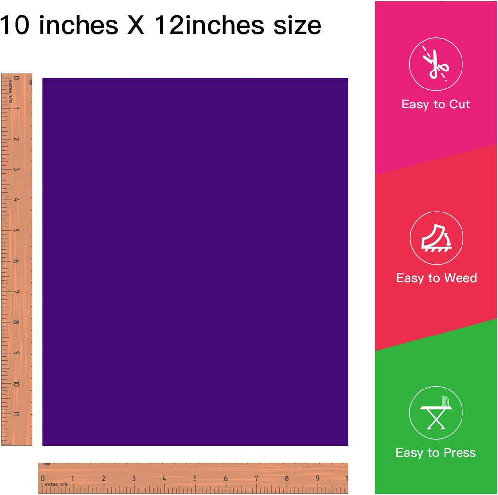 JANDJPACKAGING Baby Blue Heat Transfer Vinyl HTV - 10 Sheets Easy to Weed T-Shirt Iron on Vinyl Compatible with Cricut Cutting Machine & Silhouette Cameo, All Craft Cutters