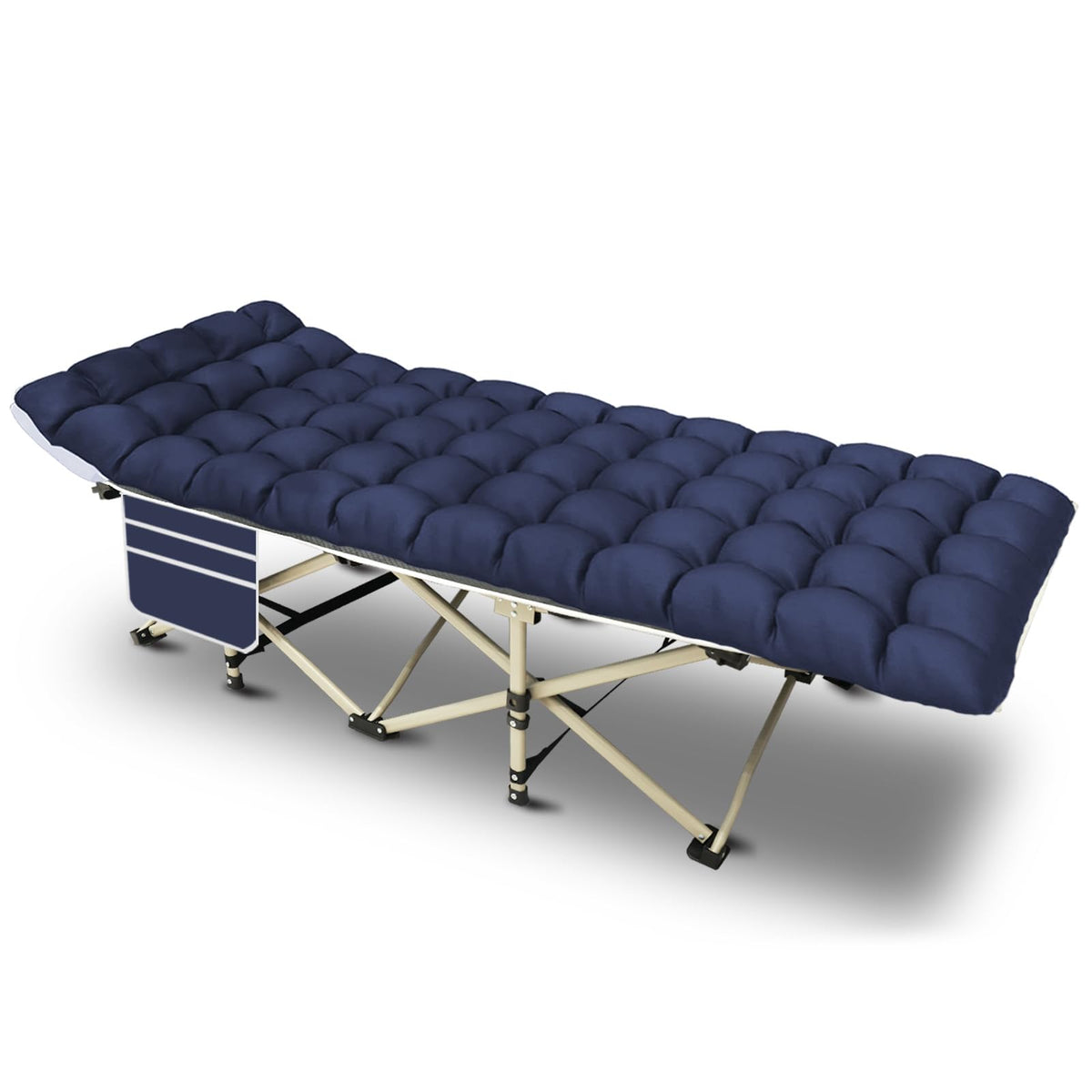 YELLOW JACKET Camping Cot with Mattress for Adults, Folding Sleeping Cot 600lbs Max Load, Portable Camping Cot with Carry Bag, 28" Wide Cot for Camping, Home,Office,Travel (Black)