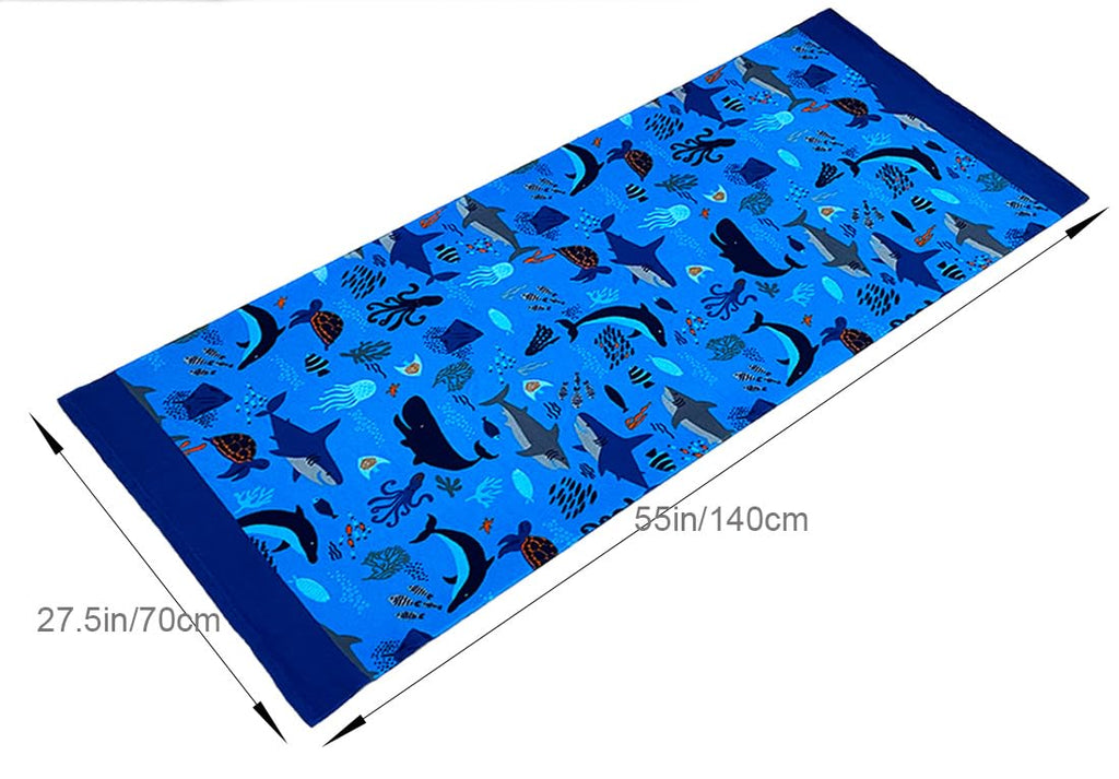 Kids Beach Towel Velour Terry Blanket Throw 100% Cotton Super Soft Absorbent 25.5X51 inches for Bath Swimming Sports Camping Holiday Picnic, Bus Coconut Parasol Lounge Audio Player.