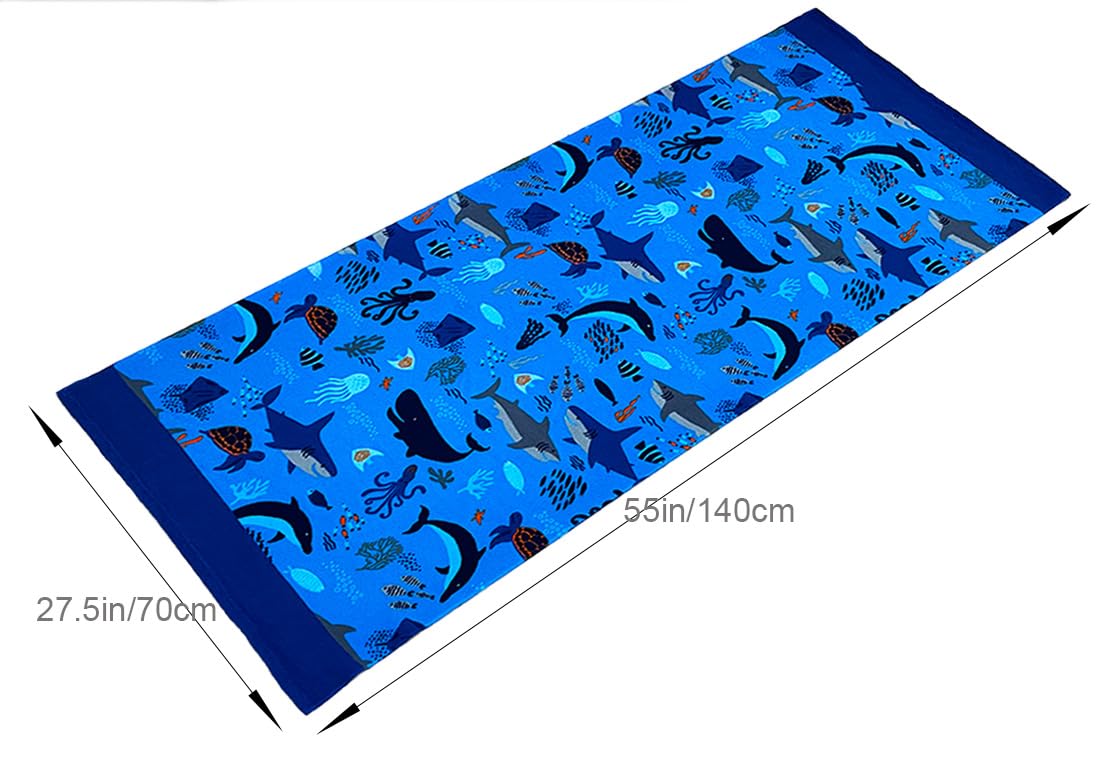 Kids Beach Towel Velour Terry Blanket Throw 100% Cotton Super Soft Absorbent 25.5X51 inches for Bath Swimming Sports Camping Holiday Picnic, Bus Coconut Parasol Lounge Audio Player.