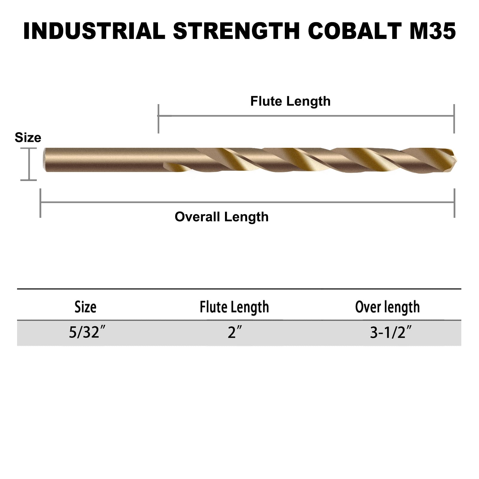 GMTOOLS 13Pcs Cobalt Drill Bits Set, M35 HSS 135 Degree Tip, Twist Jobber Length Drill Bit Kit for Hardened Metal, Cast Iron, Stainless Steel, Plastic and Wood with Storage Case 1/16"-1/4"