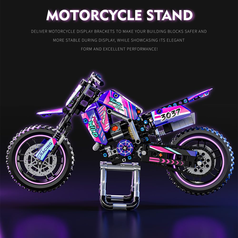 Mesiondy Motorcycle Toy Building Blocks Kit,Stem Bricks Sets,Toys for Boys & Adults,Build A Model Motorcycle, (476 Pieces)………
