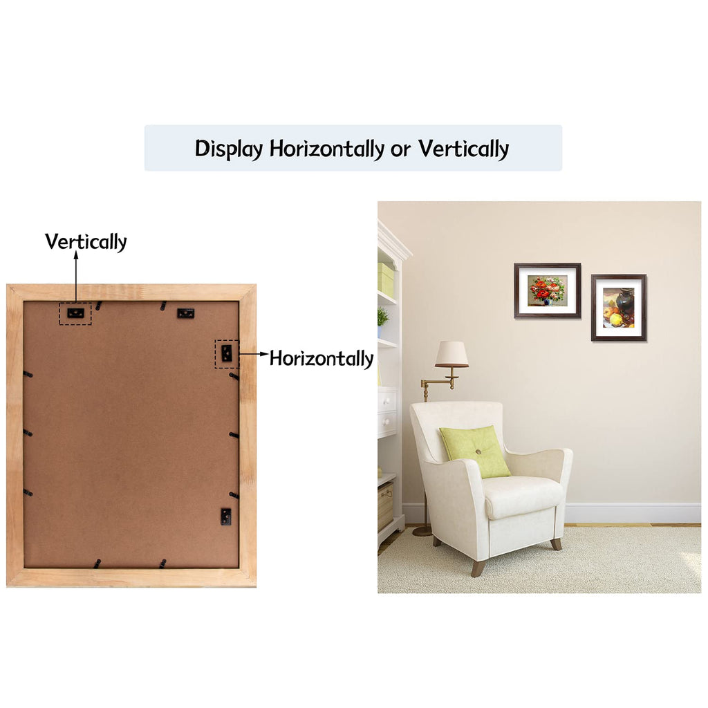 Golden State Art, 13x19 Picture Frame - Displays 11x17 Photo with Mat or 13x19 Without Mat, Wide Moulding Solid Wood Frame for Wall Display, Black