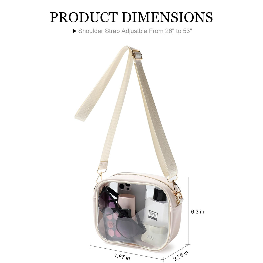 TOBVZOO Clear Bag Stadium Approved, Crossbody Transparent Bag for Concerts Sports Events, Purses for Men & Women