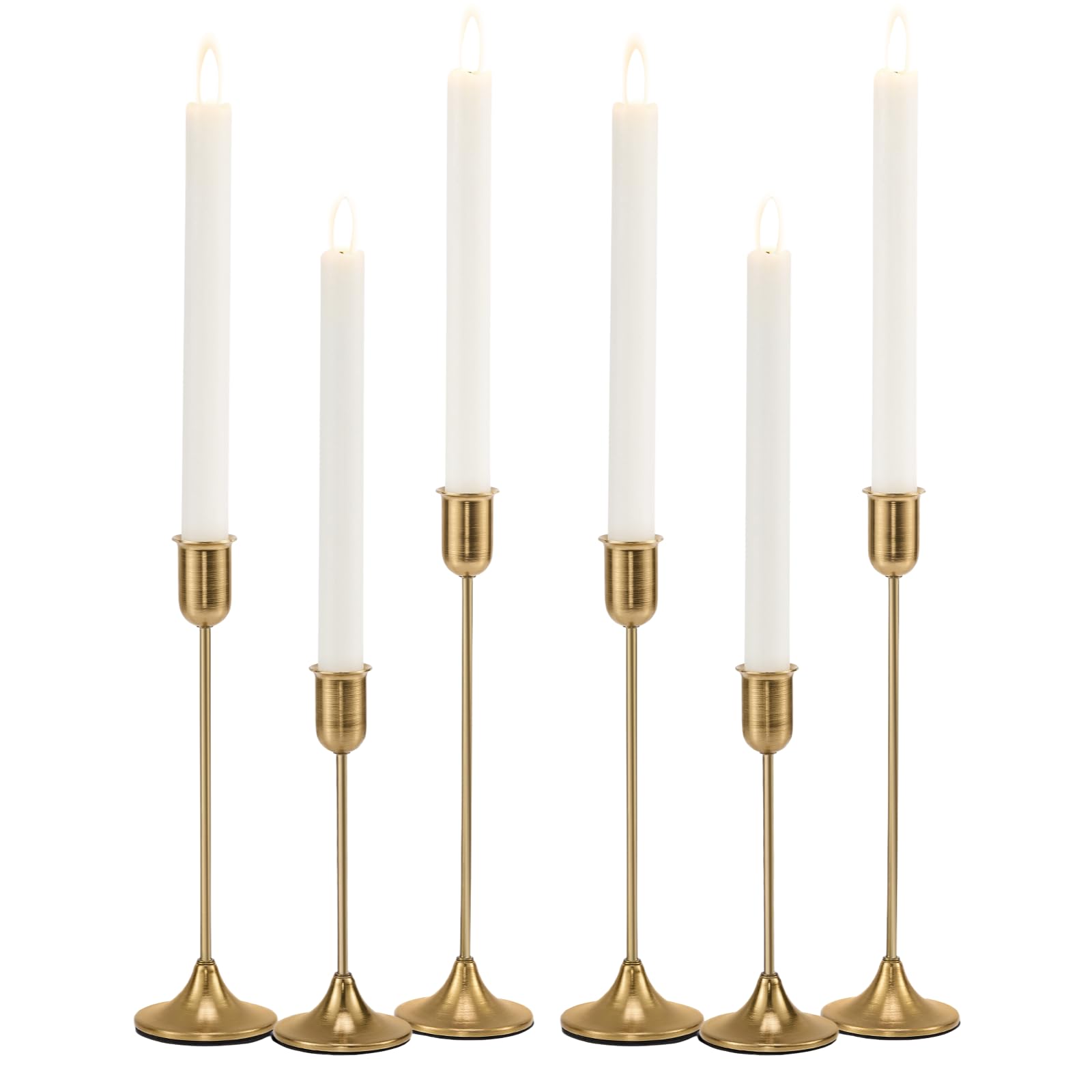 Black Hurricane Glass Candle Holders Set of 3, Tall Metal Taper Candle Stick Holder, Clear Candlestick Holders, Table Centerpieces Decor for Dining Dinner, Weddings, Christmas Fireplace Decorations
