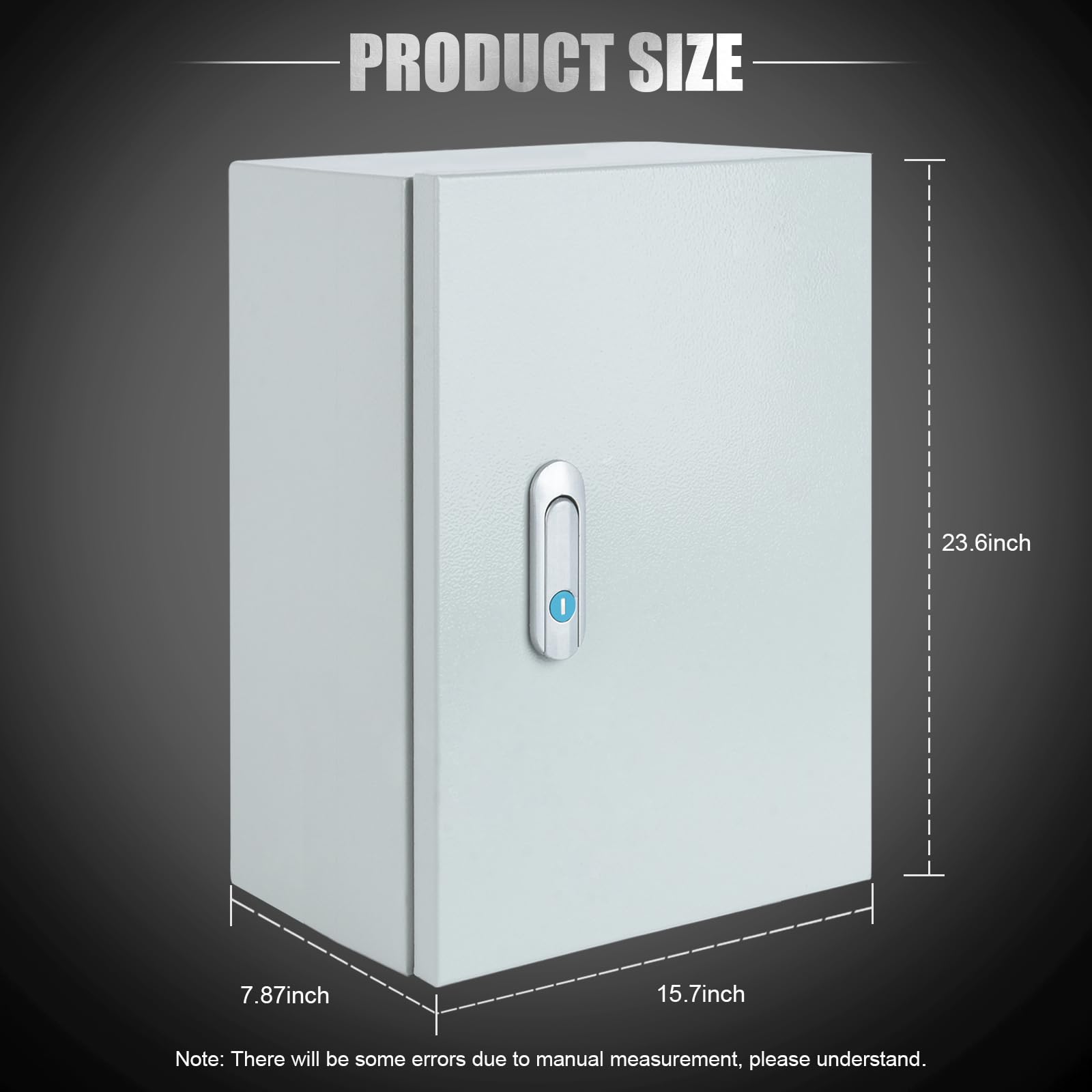 Steel Electrical Junction Box, Indoor&Outdoor Electrical Enclosure Box, Wall Mounted Waterproof&Dustproof Metal Box, Universal Electric Equipment Enclosure Box with Safety Locks and Mounting Plates