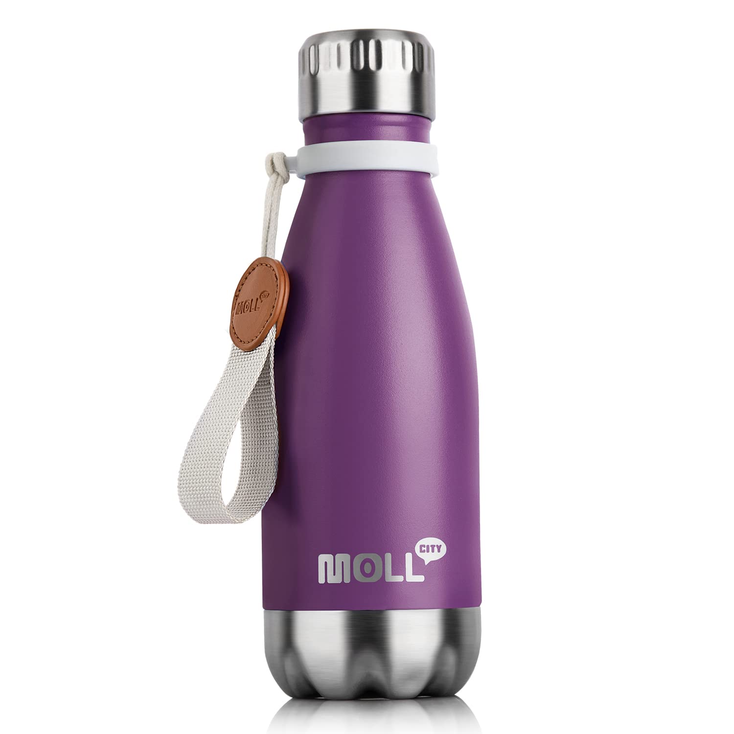 9 oz Water Bottle for Kids-Small Stainless Steel Water Bottle for School Vacuum Insulated Metal Leak Proof Cola Shape Water Flask for Boys Girls(Baby Blue)