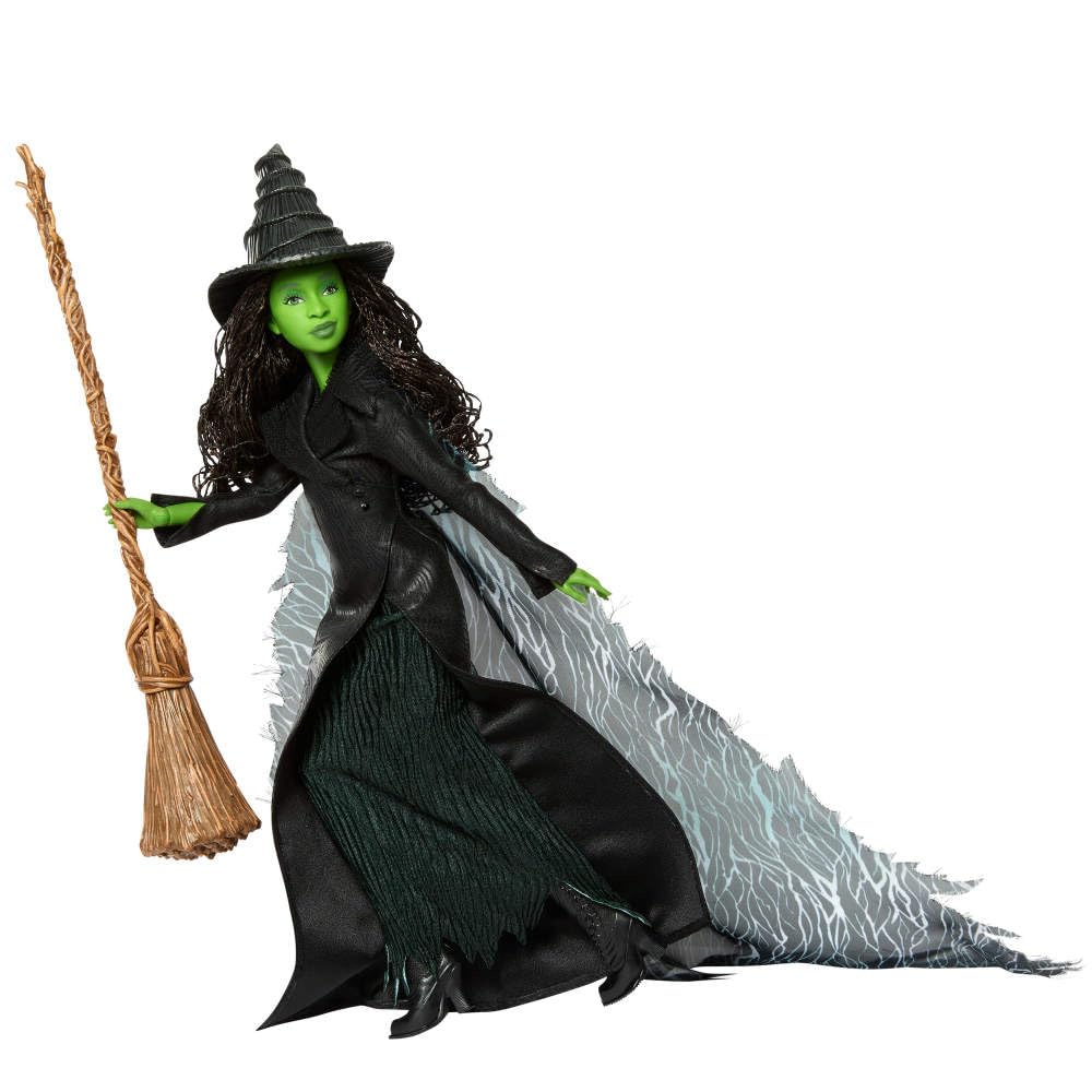 Mattel Universal Pictures Wicked: Muñeca de moda Elphaba For Good de lujo con atuendo extraíble y 4 accesorios, inspirada en la película