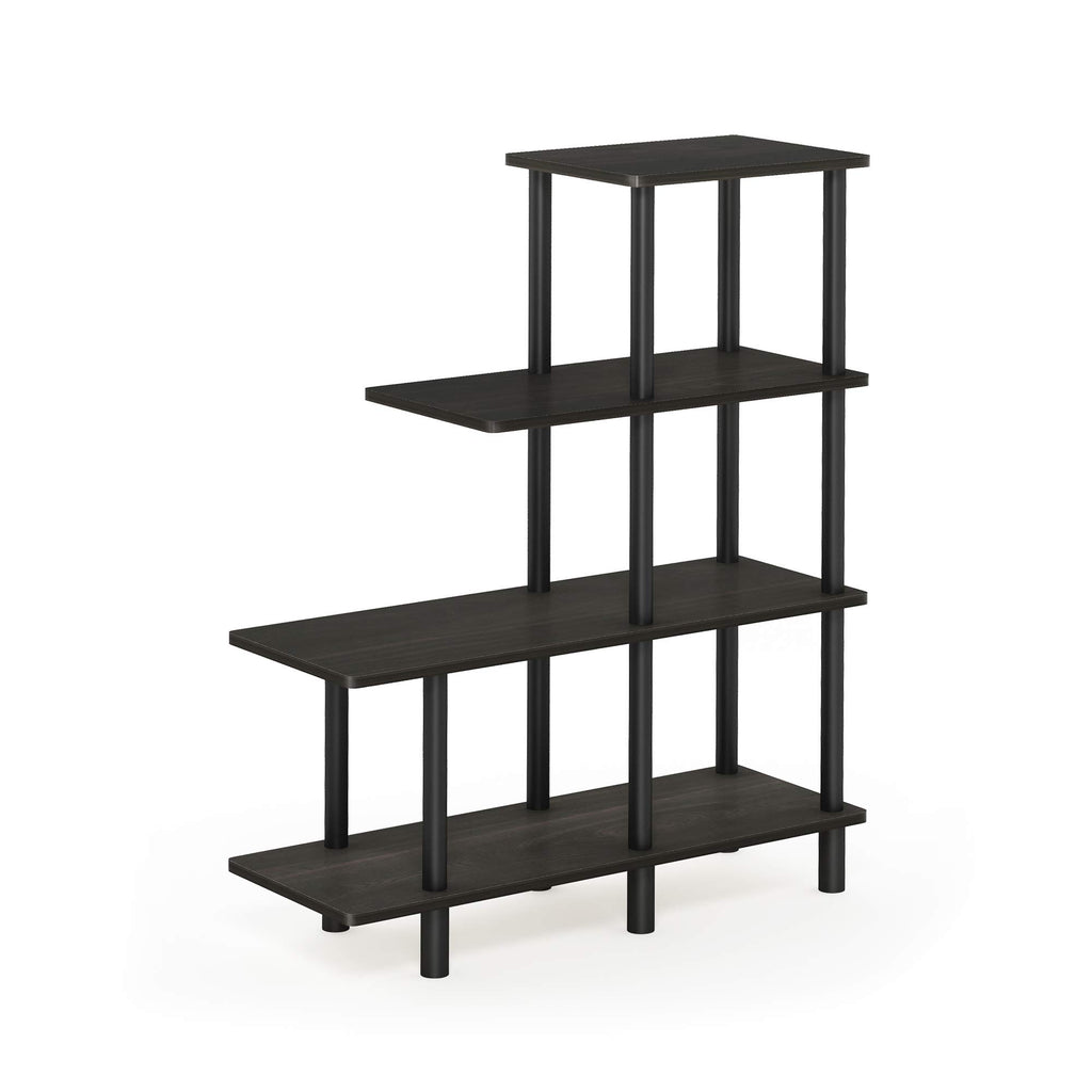 Furinno Turn-N-Tube 4-Tier Design Display Rack, Espresso/Black