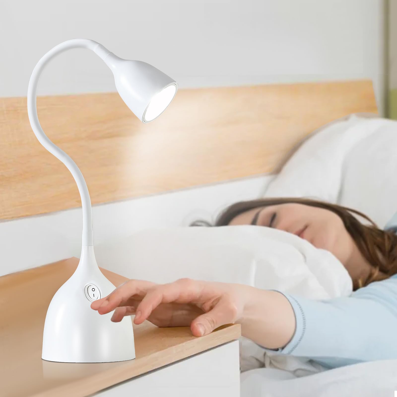 EJIAXIN Gooseneck Desk Lamp 360° LED Flexible Reading Light Small Desk Lamps for Small Spaces Home Office Bedroom College Dorm Desk Bookshelf Nightstand Table Lamp (Purple)