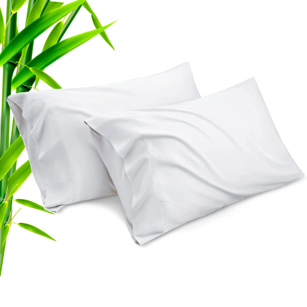 Pillow Cases Standard Size 2 Pack, Bamboo Rayon Cooling Pillowcases with Envelope Closure, Cool Breathable Pillow Case for Hot Sleepers & Night Sweats, 20x26 inches, Aqua Blue