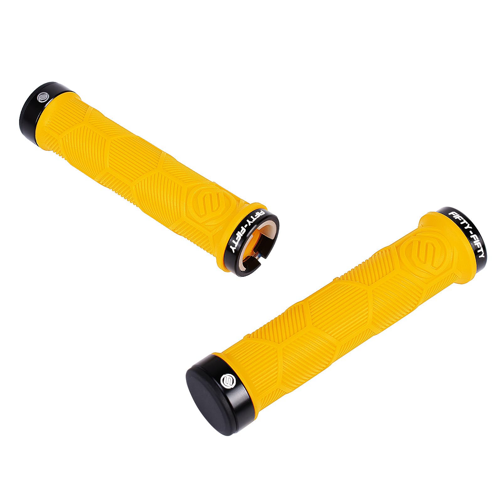 FIFTY-FIFTY Double Lock-On Mountain Bike Grips, Bicycle Handlebar Locking Grips, Non-Slip MTB Handle