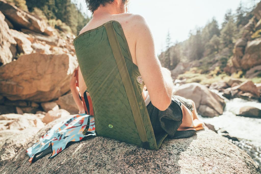 Crazy Creek HEX 2.0 PowerLounger for Day Hiking & Backpacking Trips, 250 LBS Weight Capacity, Adjustable Straps, Compact Design, Water-Resistant, Aleutian Blue/Slate