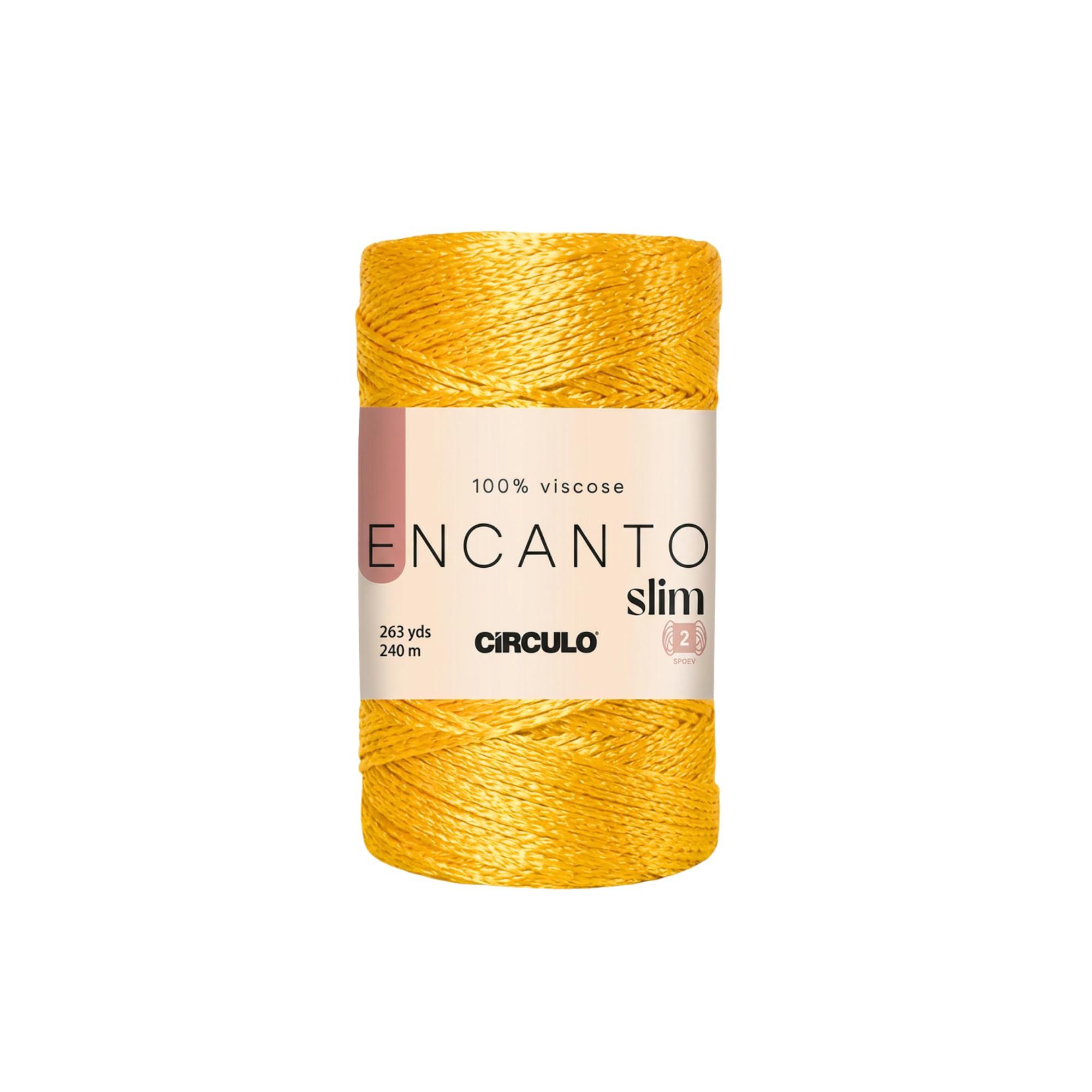 CIRCULO Encanto Slim Roll Yarn 100% Viscose - Luxury & Shine - Sport Weight Yarn - 262 yds, 3.52 oz - Color 1289 - Canary