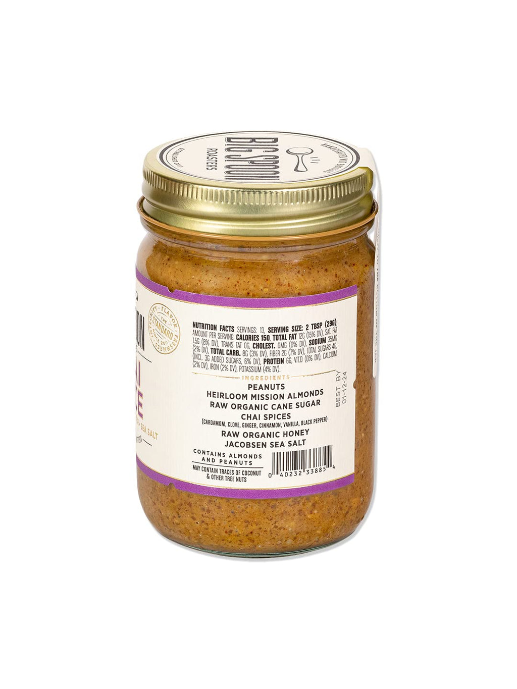 Big Spoon Roasters Carrot Cake Almond Butter With Sea Salt - Keto Friendly, Low Sugar Almond Butter - Crunchy & Bee-Friendly Almonds - Gourmet, Vegan Almond Nut Butter - 13 Ounces
