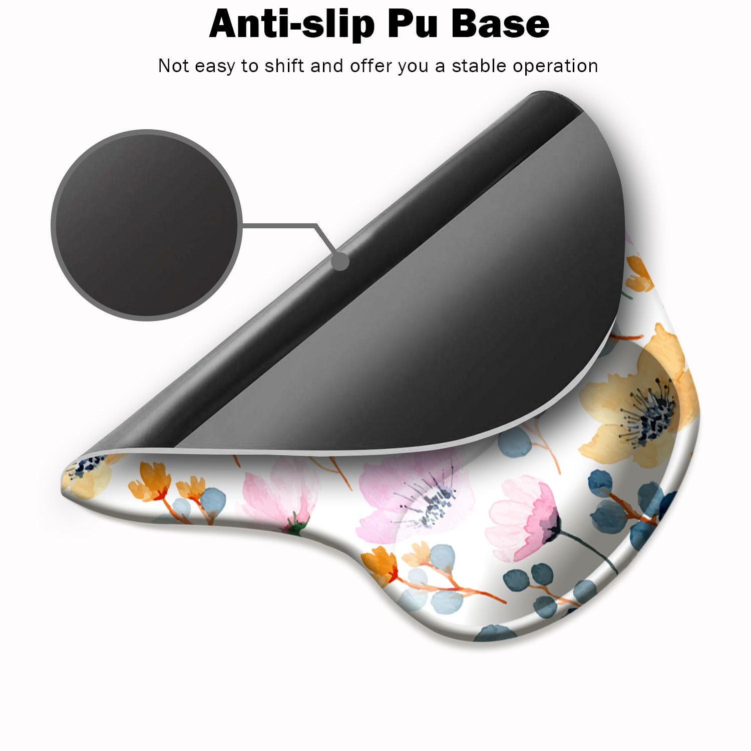 DOOKE Ergonomic Mouse Pad with Wrist Support and Coaster,Mouse Pads with Non-Slip PU Base for Home Office Working Studying Easy Typing & Pain Relief Aesthetic Art