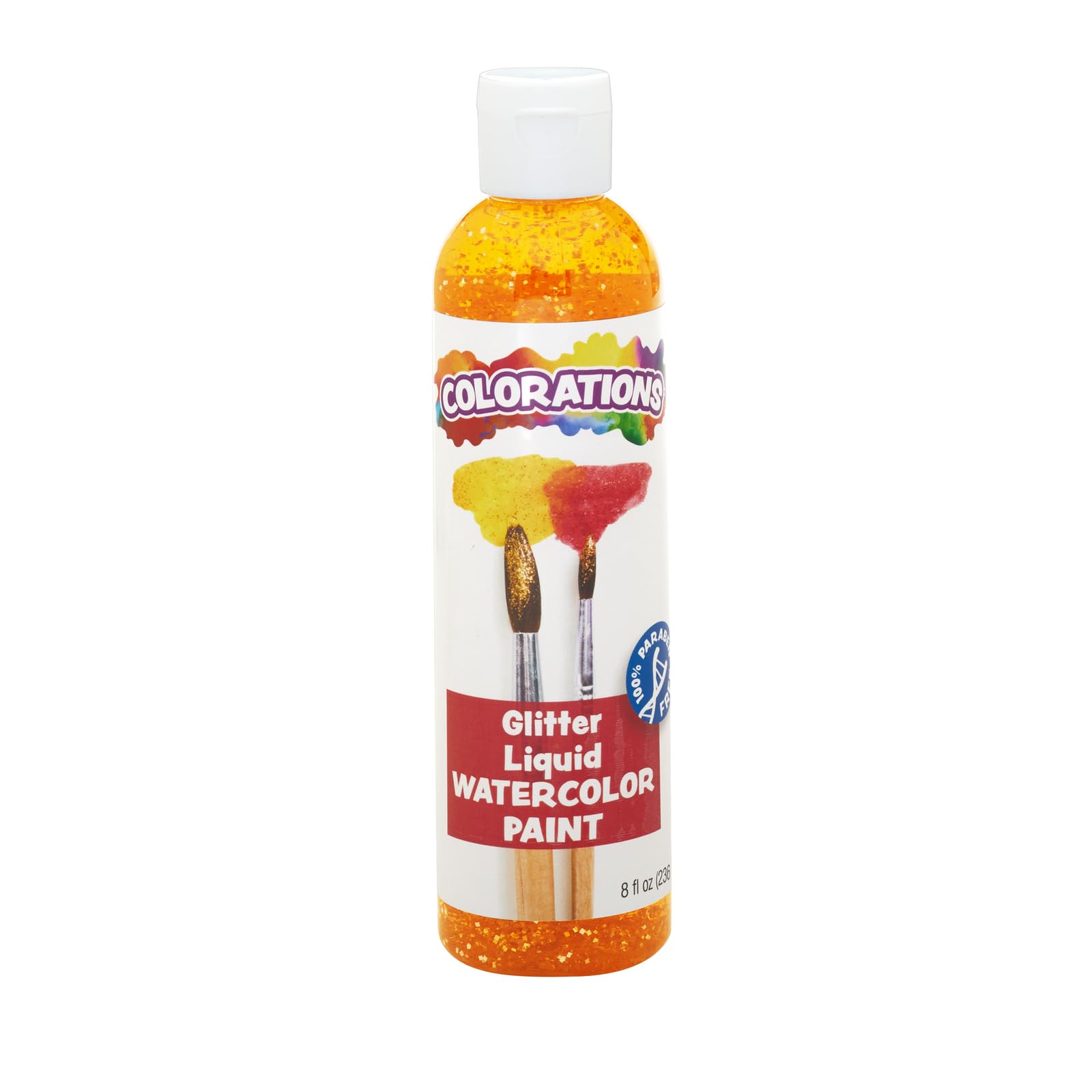 Colorations Paraben-Free Glitter Liquid Watercolor Paint, Set of 8 Vibrant Colors, 8 fl oz, Non-Toxic and Made in The USA