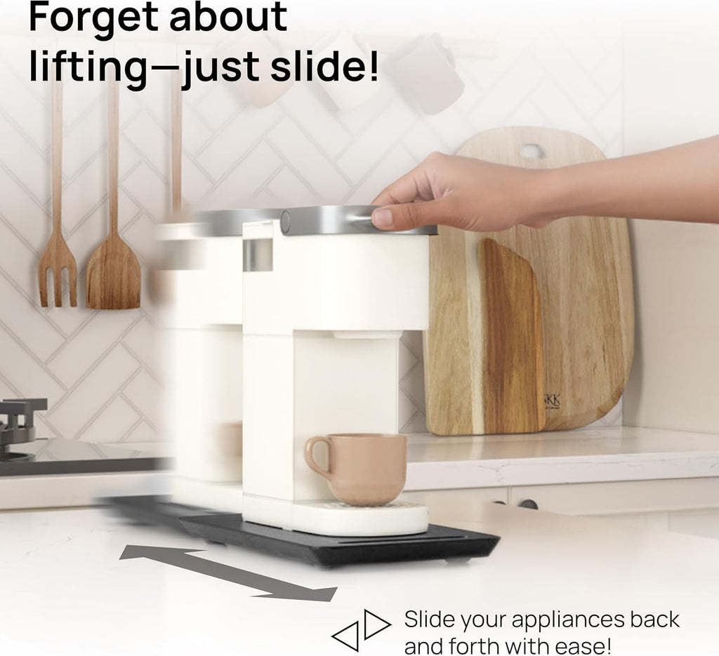 Ibyx Premium Bamboo Mixer Slider for KitchenAid 4.5-5 Qt Tilt-Head Stand Mixer - Food-Grade Appliance Slider Mat for Kitchen Countertop Storage Accessories (Black)